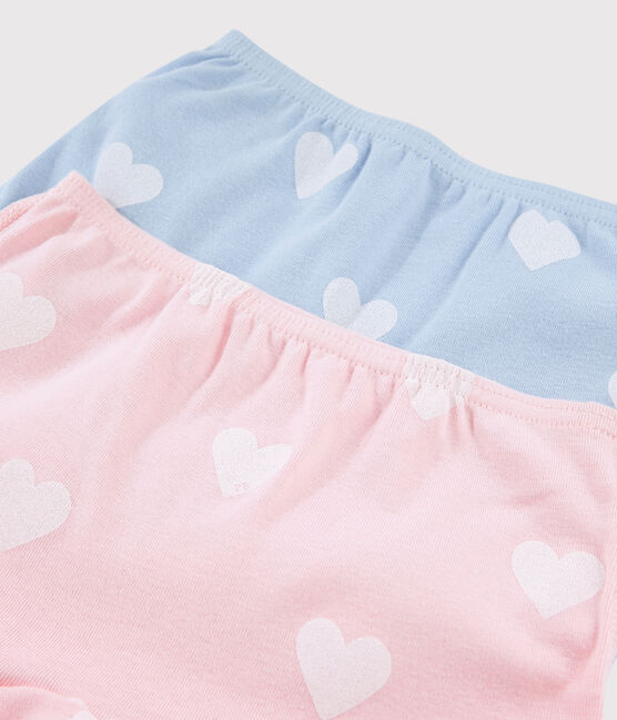 Lot de 2 shorties cœur petite fille en coton biologique variante 1