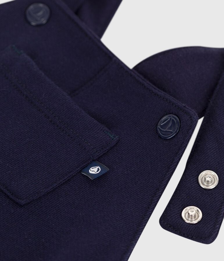 Salopette b&eacute;b&eacute; en coton jambes longues unie bleu SOIR