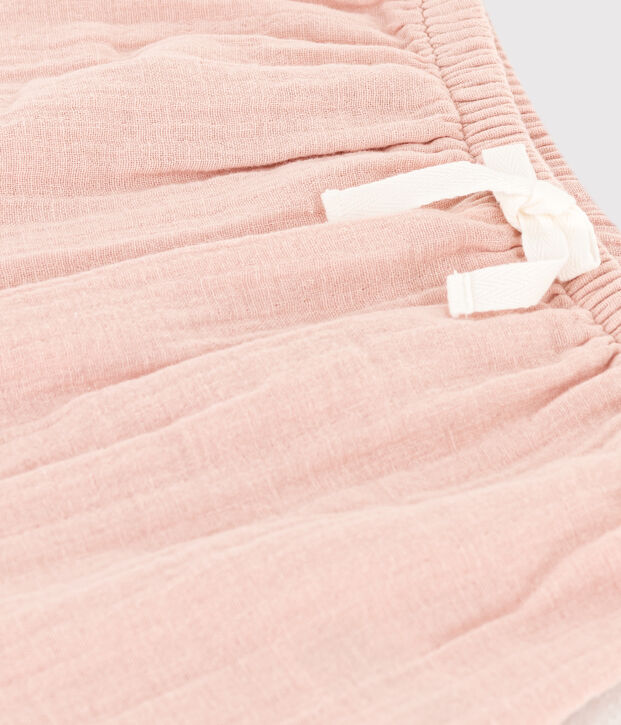 Pantalon en gaze de coton b&eacute;b&eacute; rose