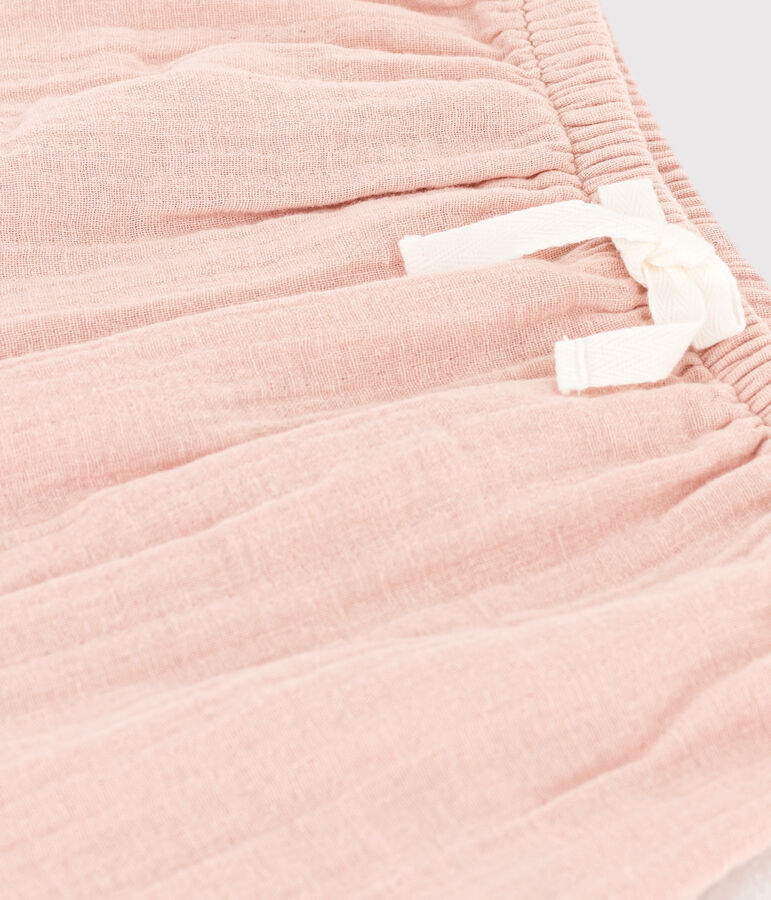 Pantalon en gaze de coton b&eacute;b&eacute; rose SALINE