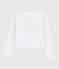 Cardigan en coton enfant fille blanc MARSHMALLOW/gris ARGENT