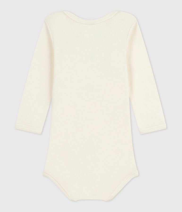 Body manches longues  b&eacute;b&eacute; en laine et coton beige ECRU 08163