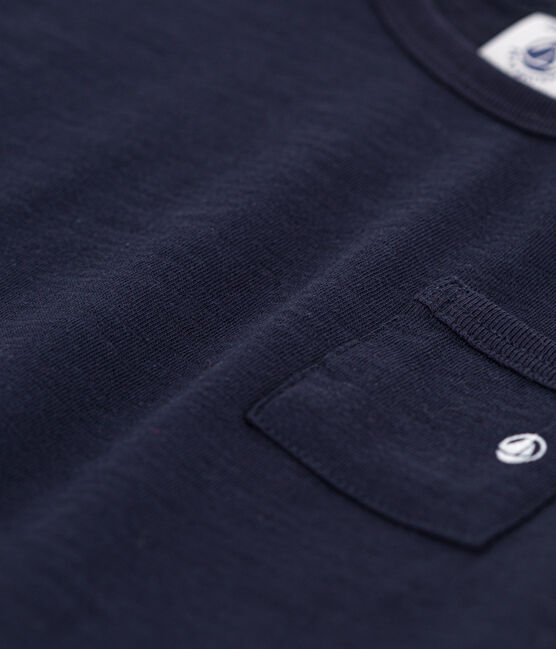 Tee-shirt manches courtes bébé en jersey flammé bleu SMOKING