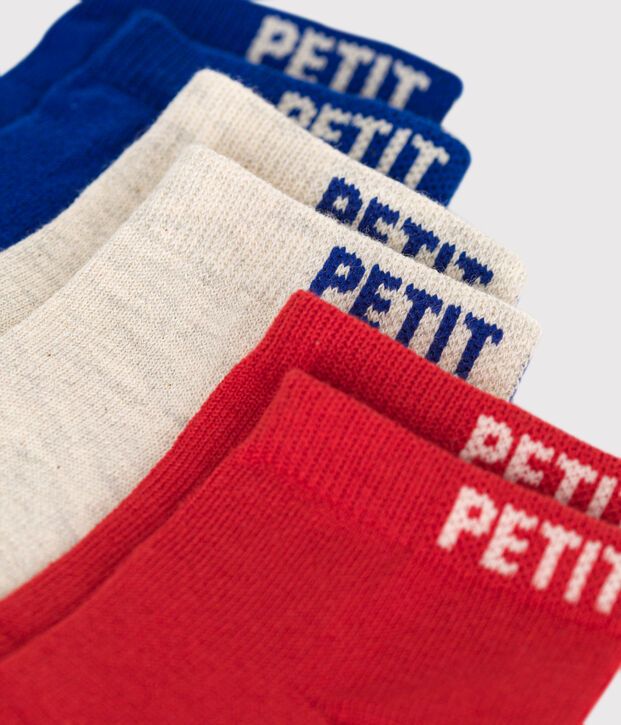 3 paires de chaussettes en coton unies enfant multicouleur