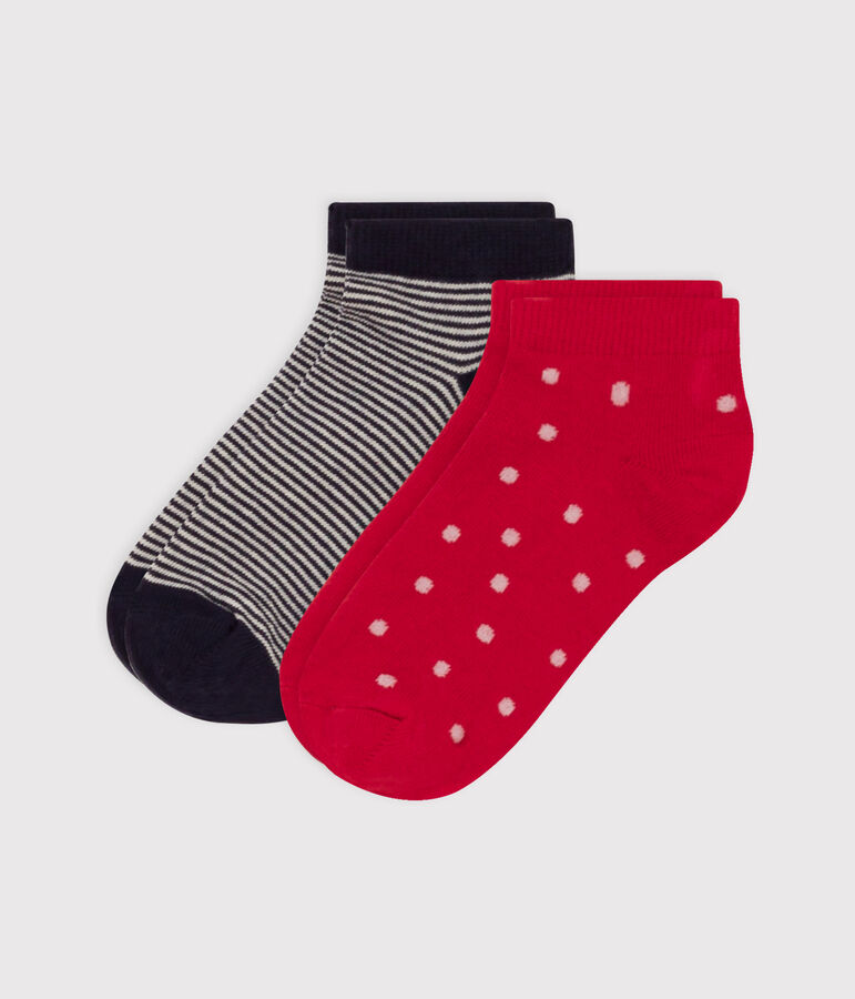 Lot de 2 paires de chaussettes pois en jersey de coton enfants multicouleur