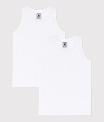 Lot de 2 débardeurs blancs petit garçon