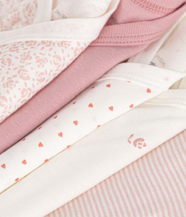 Lot de 5 bodies crois&eacute;s manches longues en coton b&eacute;b&eacute; multicouleur