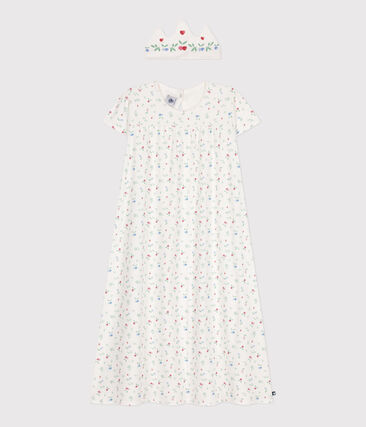 Chemise de nuit déguisement et diadème enfant en coton