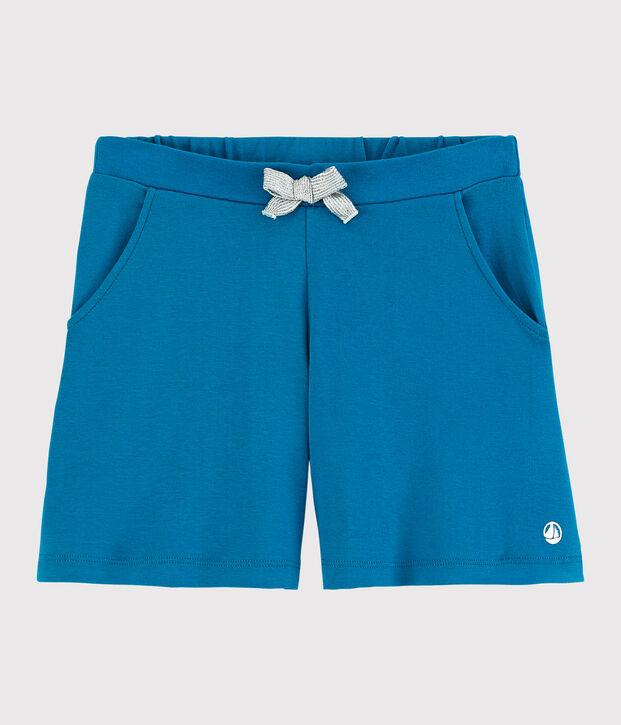 Short en coton enfant fille bleu