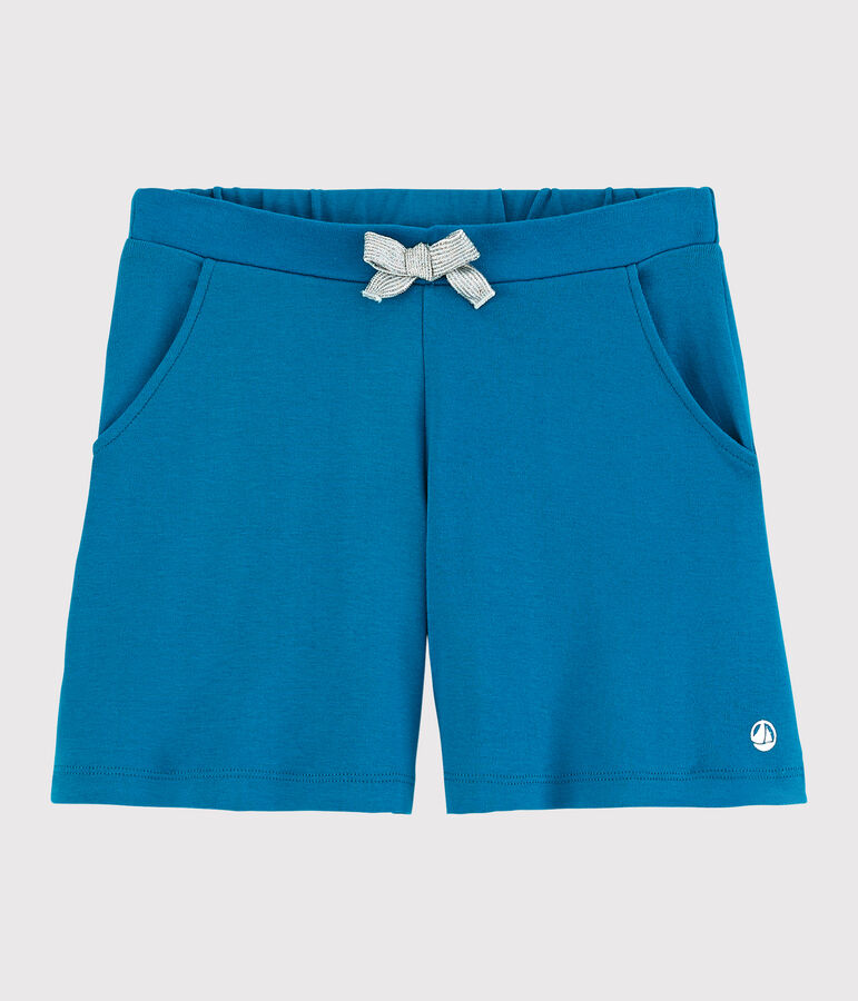 Short en coton enfant fille bleu MYKONOS