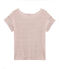 Tee-shirt manches courtes femme en lin blanc MARSHMALLOW/rose COPPER