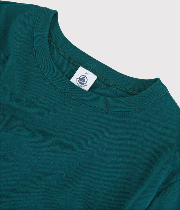T-shirt col rond iconique en coton Femme vert