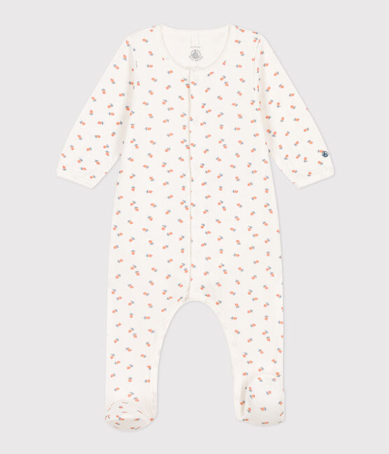 Bodyjama fleurs en tubique blanc MARSHMALLOW/blanc MULTICO