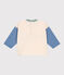 Tee-shirt manches longues en jersey fin bébé bleu AVALANCHE/ BEACH