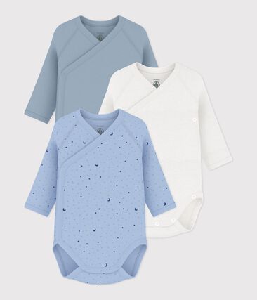 Lot de bodies croisés manches longues en coton imprimé bébé