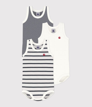 PETIT BATEAU - Lot de 3 bodies sans manches bébé