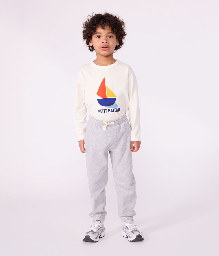 Pantalon de jogging enfant en coton uni gris FUMEE CHINE