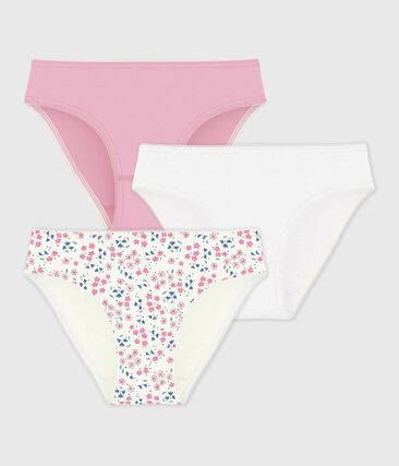 Lot de culottes enfant en coton imprimé fleuri