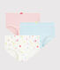 Lot de 3 shorties imprimé fruits petite fille en coton biologique