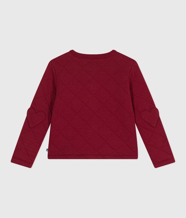 Cardigan enfant en coton uni rouge