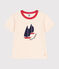 Teeshirt enfant en coton manches courtes imprimé écru AVALANCHE
