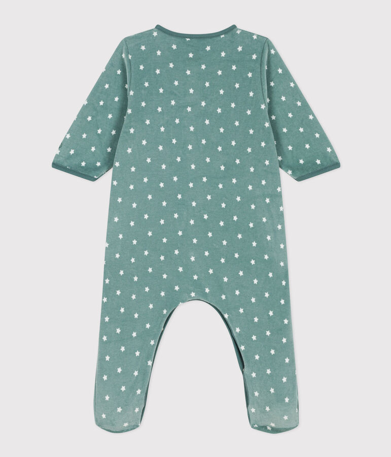 Pyjama b&eacute;b&eacute; &eacute;toiles en velours bleu BRUT/blanc MARSHMALLOW