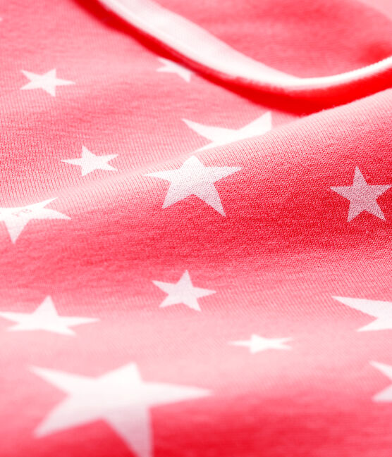 Dors-bien zippé à étoiles bébé en coton rose PEACHY/blanc MARSHMALLOW