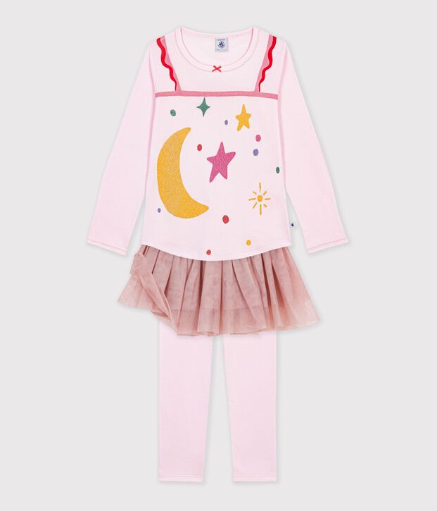 Pyjama d&eacute;guisement danseuse enfant en coton rose clair