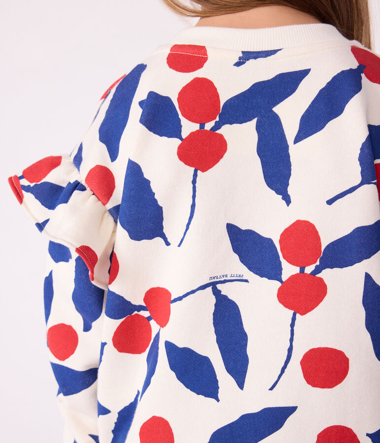 Sweatshirt enfant en coton imprim&eacute; MILK/ MULTICO