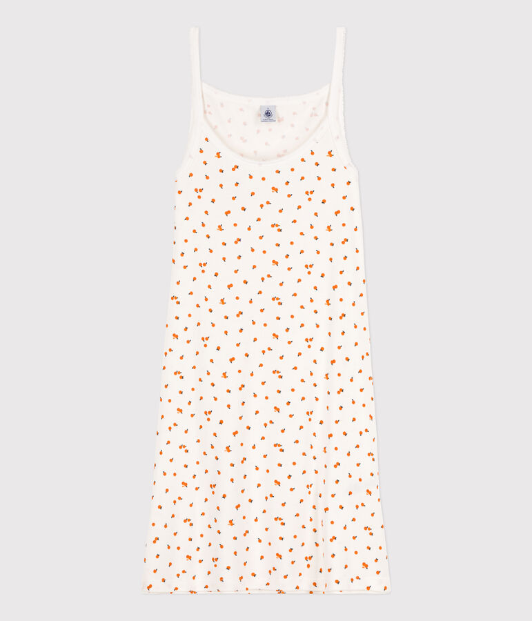 Nuisette orangettes en coton femme blanc MARSHMALLOW/blanc MULTICO