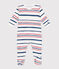 Pyjama bébé en coton ouverture au dos rayé blanc ECUME/ INCOGNITO/ MULTICO