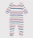 Pyjama bébé en coton ouverture au dos rayé
