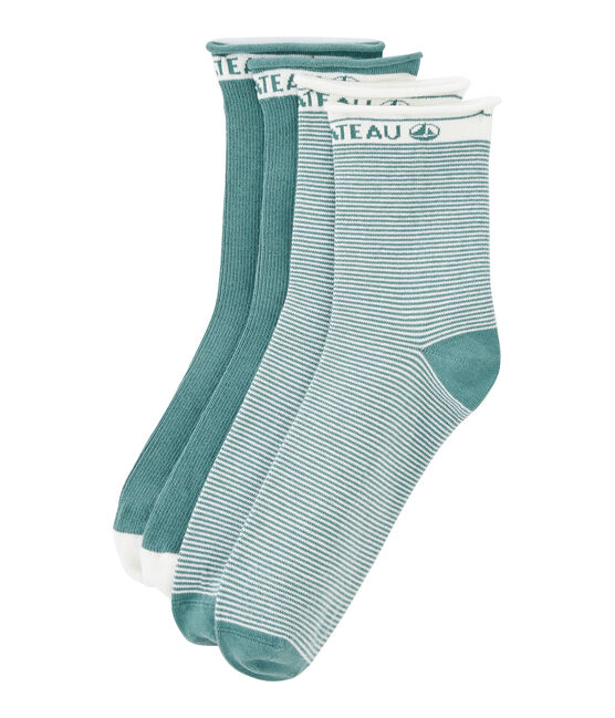 Lot de 2 paires de chaussettes femme vert BRUT