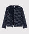 Cardigan enfant fille bleu SMOKING/blanc MULTICO