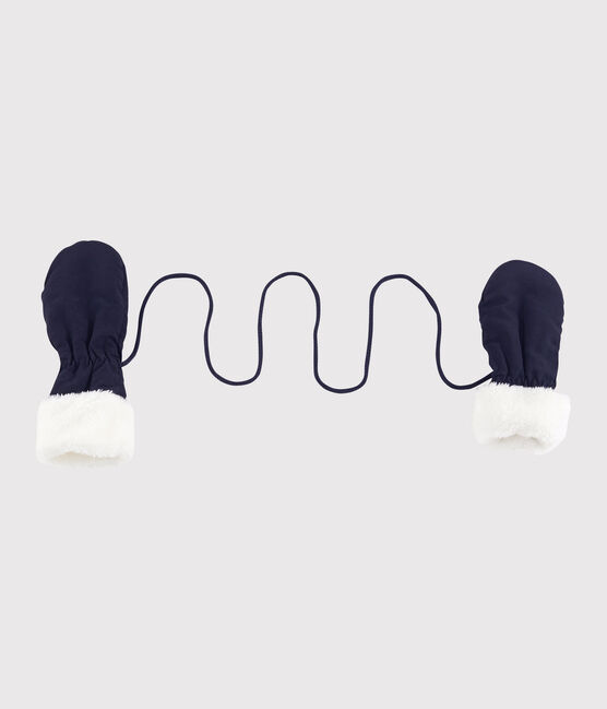 Moufles bébé polyester doublées micropolaire bleu SMOKING