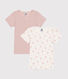 Lot de 2 tee-shirts à manches courtes fleur en coton enfant