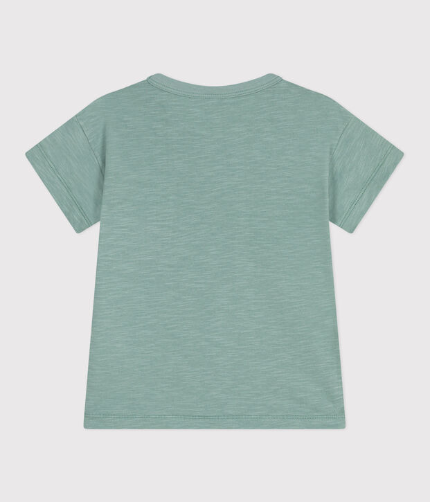 Teeshirt enfant en coton manches courtes uni vert