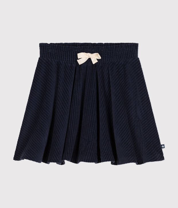 Jupe en bouclette velours enfant fille bleu