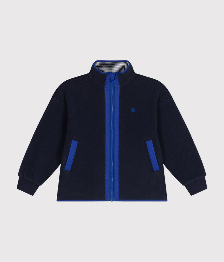 Veste zipp&eacute;e en polaire enfant jour gar&ccedil;on bleu SMOKING