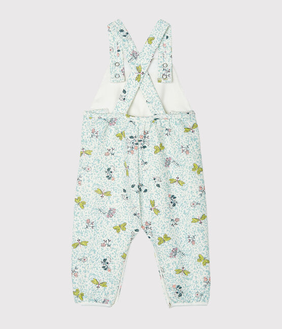 Salopette longue bébé fille en molleton blanc MARSHMALLOW/blanc MULTICO