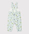 Salopette longue bébé fille en molleton blanc MARSHMALLOW/blanc MULTICO