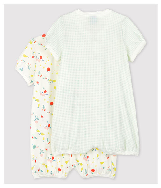 Lot de 2 combicourt bébé fille en coton biologique variante 1
