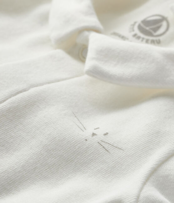 Body à col manches longues bébé garçon blanc MARSHMALLOW