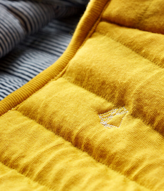 Blouson sans manches en tubique matelass&eacute; b&eacute;b&eacute; mixte jaune