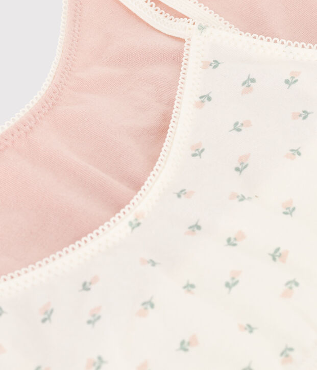 Lot de 2 brassi&egrave;res fleurs en coton et &eacute;lasthanne petite fille multicouleur