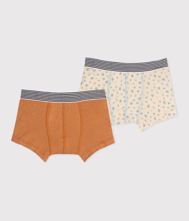 Lot de 2 boxers enfant en coton imprim&eacute; multicouleur