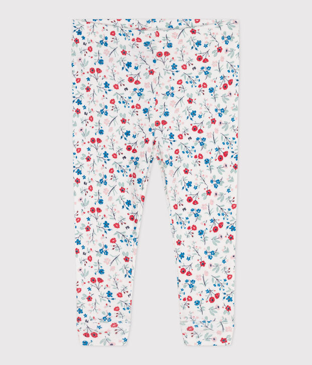 Legging b&eacute;b&eacute; en coton imprim&eacute; &agrave; fleurs blanc/multicouleur