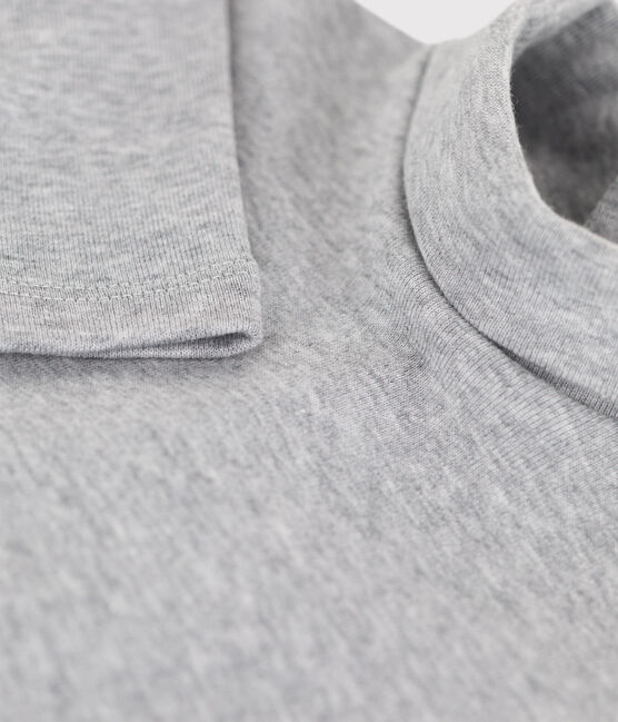 Body manches longues bébé col roulé en coton gris FUMEE CHINE