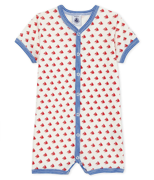 Combicourt b&eacute;b&eacute; gar&ccedil;on en c&ocirc;te blanc/rouge