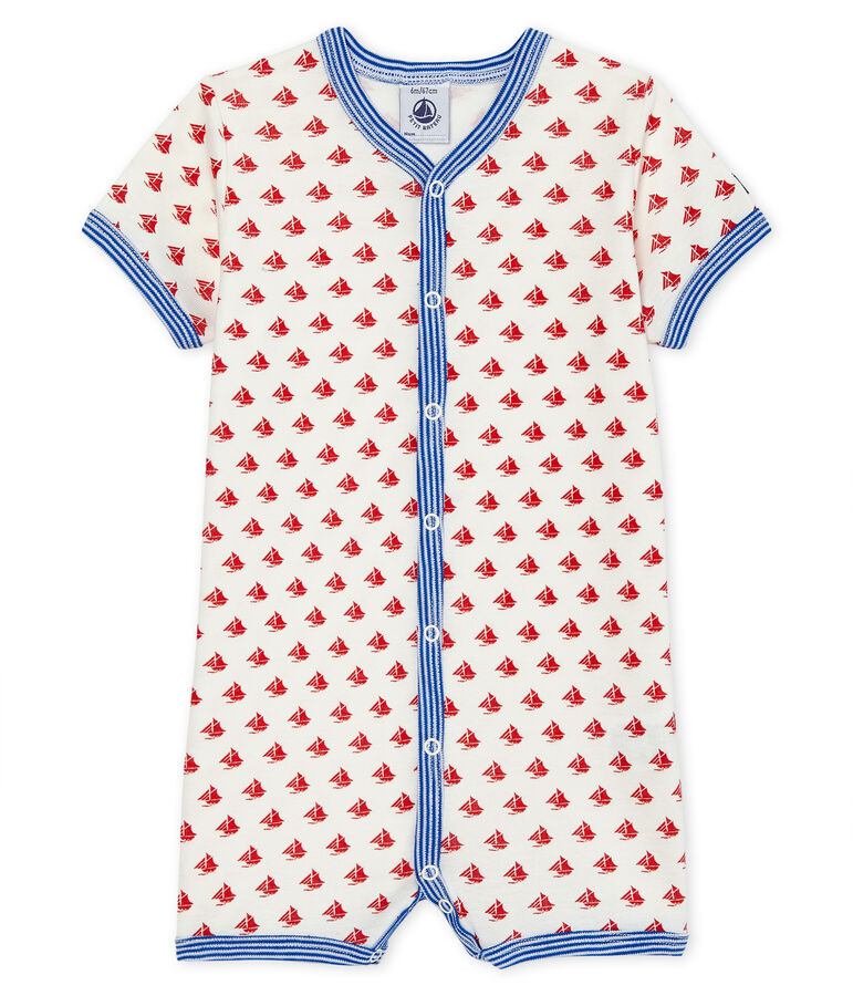 Combicourt b&eacute;b&eacute; gar&ccedil;on en c&ocirc;te blanc/rouge